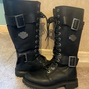 Harley-Davidson Black Leather Motorcycle belhaven Buckle Boots